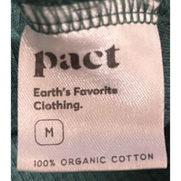 Pact Top Size Medium Green Organic Cotton Minimalist Waffle Knit Neutral Casual - Picture 5 of 7